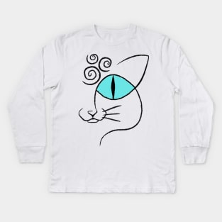 Vintage cat art deco Kids Long Sleeve T-Shirt